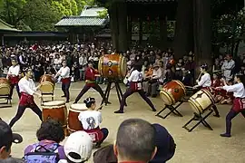 Trommelgruppe während des Matsuri