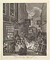 The Four Times of the Day (Die Tageszeiten) – 4. Night (Nacht), Stahlstich des 19. Jahrhunderts nach dem Original von 1738