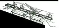 „Monorail“ System der Nike-Hercules-Raketen (Abschussschienen, hier 4 Nike-Ajax-Raketen)
