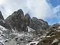 Die Noppenspitze aus dem Sattelkar betrachtet