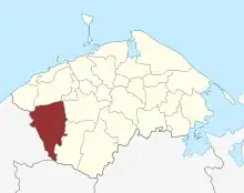 Lage des Hårslev Sogn in der Nordfyns Kommune (noch einschließlich Padesø Sogn)