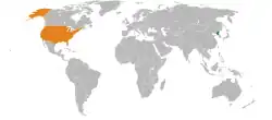 Lage von Vereinigte Staaten und Nordkorea