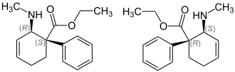 Strukturformeln von racemischem Nortilidin