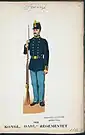 Uniform Modell 1860, mit Käppi Modell 1854.