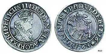 Norwegische Münze 1648