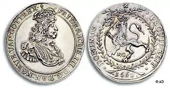 Norwegischer Speciedaler aus den 1660er Jahren.
