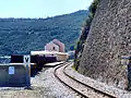 Der Bahnhof von Novella an der Eisenbahnlinie Ponte-Leccia - Calvi der Chemins de fer de la Corse
