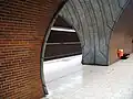 Durchbruch zwischen den beiden Bahnsteigröhren