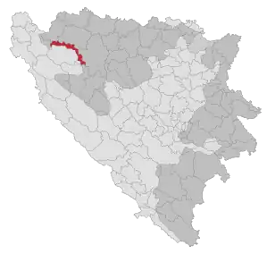Lage der Gemeinde Oštra Luka in Bosnien und Herzegowina (anklickbare Karte)