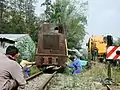 Aufgleisung der Deutz OMZ 122 F, 600 mm (Aufn. 2004)