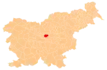 Karte von Slowenien, Position von Občina Moravče hervorgehoben