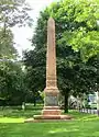 Obelisk zur Eröffnung der Bahnstrecke Leipzig–Dresden im Schillerpark in Leipzig (1839)