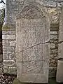 Grabstein von deren blinden Schwester Jungfer Sophia Christina Mariana Clotz (1718–1789) in Oberflörsheim