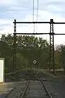 Oberleitungsportal am Streckenende der Landesbahn im Bahnhof Bad Gleichenberg