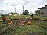 Alte Drehscheibe im Rzepiner Bahnhof.