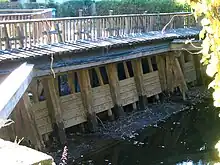 Unterwasser der früheren Ölper Mühle mit noch vorhandener Wehreinrichtung.