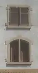 22. Fenster mit oberen und unteren Ohren, Arbeiterwohnhaus des Historismus, Stuttgart, 1901.