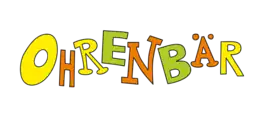 Der Schriftzug zeigt das Wort "OHRENBÄR" in abwechselnd gelben, orangen und grünen Buchstaben.