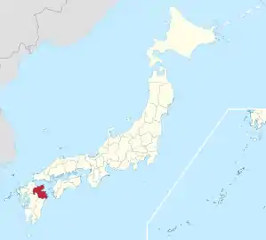 Lage der Präfektur Ōita in Japan
