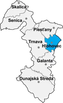 Okres Hlohovec in der Slowakei