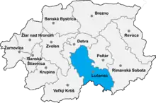 Okres Lučenec in der Slowakei