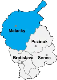 Okres Malacky in der Slowakei