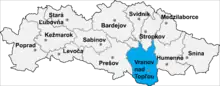 Okres Vranov nad Topľou in der Slowakei