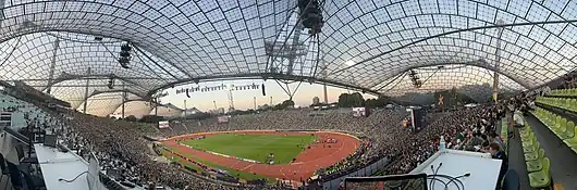 Das Olympiastadion in Münchenwährend der Europameisterschaften 2022