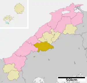 Lage Ōnans in der Präfektur