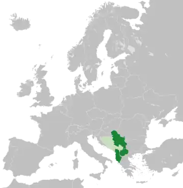 Open Balk (Albanien, Nordmazedonien, Serbien) innerhalb Europas
