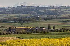 Blick von Berg auf Opfershofen, das Thurtal und den Alpstein.
