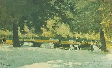 Gemälde Bad Nauheim von Ernst Oppler 1920, mutmaßlich während eines Kuraufenthaltes entstanden