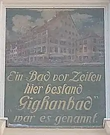 Gedenktafel an das Gighanbad am ORAG-Haus