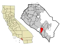 Lage in Kalifornien und im County