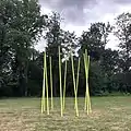 Martin Pfeifle: „Orbis“, kinetisches Objet, 2020 (Aluminiumstangen lackiert)