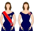 Trageweise von Groß- (links) und Kleinkreuz (rechts)