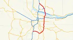Streckenverlauf der Interstate 205
