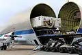 Transport des Hitzeschildes in einer Super Guppy