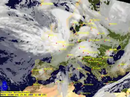 Orkan Emma am 29. Februar 2008 um 12:00 UTC (Trog Island)