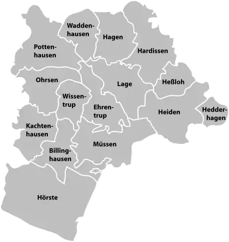 Ortsteile der Stadt Lage