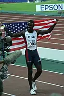 Ein jubelnder Weltmeister Kerron Clement, der am Schlusstag mit der 4-mal-400-Meter-Staffel seines Landes eine zweite Goldmedaille&nbsp;gewann