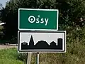 Ortsschild von Ossy