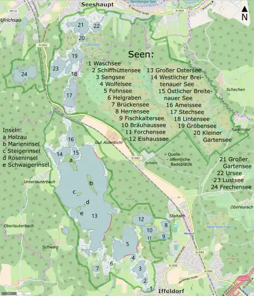 Karte der Osterseen
