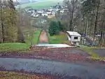 Blick auf Pöhla von unterhalb des Schanzentischs