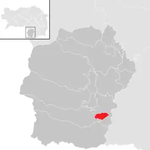 Lage der Gemeinde Pölfing-Brunn im Bezirk Deutschlandsberg (anklickbare Karte)