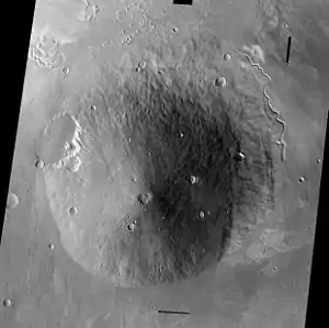Hecates Tholus, aufgenommen von der Raumsonde 2001 Mars Odyssey