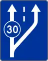 D-13Fahrstreifentafel (links Mindestgeschwindigkeit 30&nbsp;km/h)