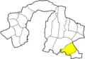 Lage des Dorfs in der Gemeinde