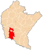 Karte des Powiat Krośnieński