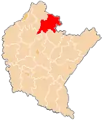 Karte des Powiat Niżański